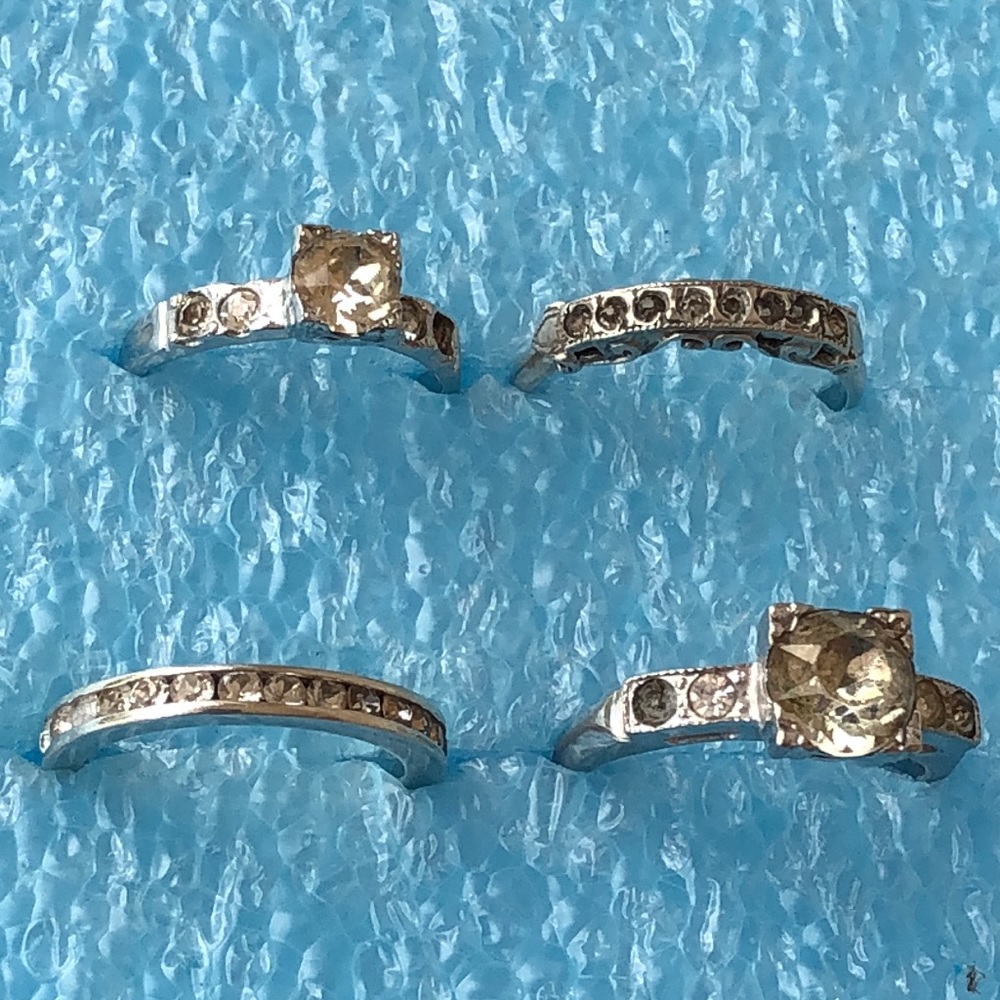 3+ sterling silver rings lot missing stones as is